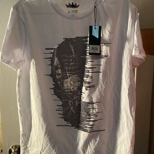 Heads Or Tails White Jeweled Tshirt